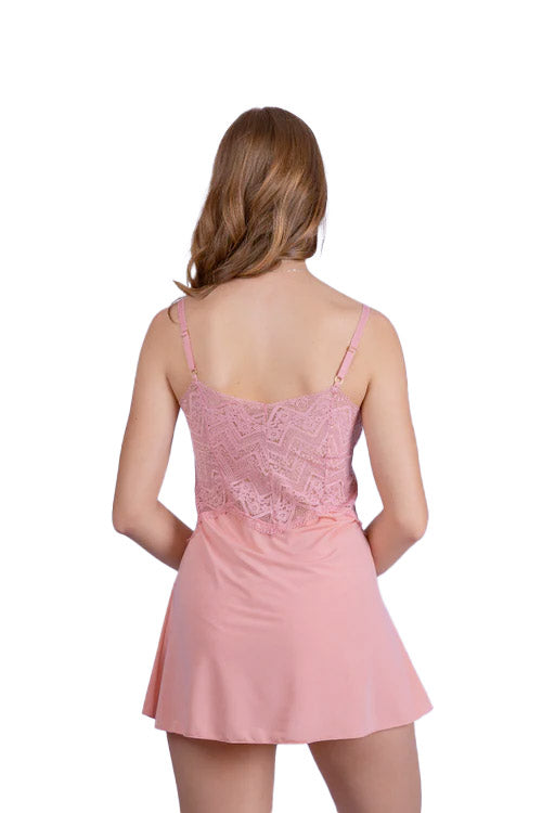 Camisola de Renda Decote V em Liganete - Stella Bernardi