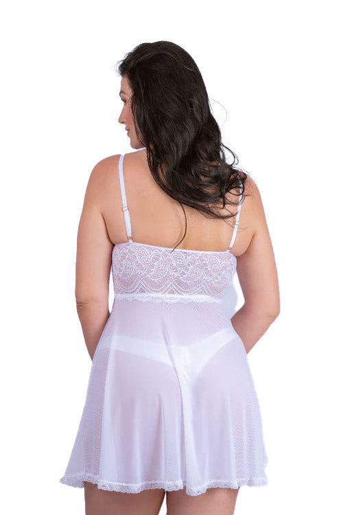 Camisola de Renda Strappy e Fio Dental - Stella Bernardi