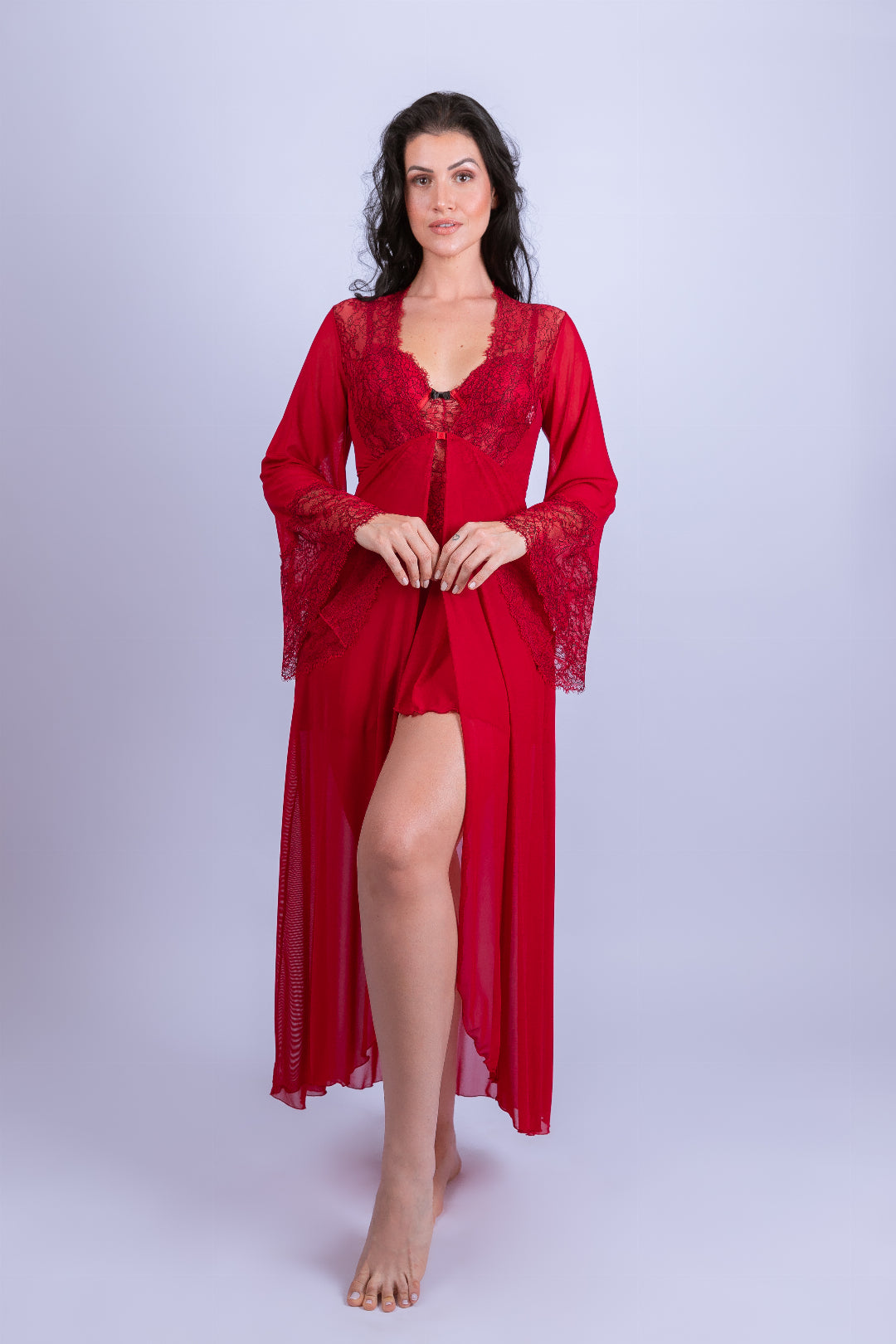Robe de Renda Bicolor Longo Luxury - Stella Bernardi