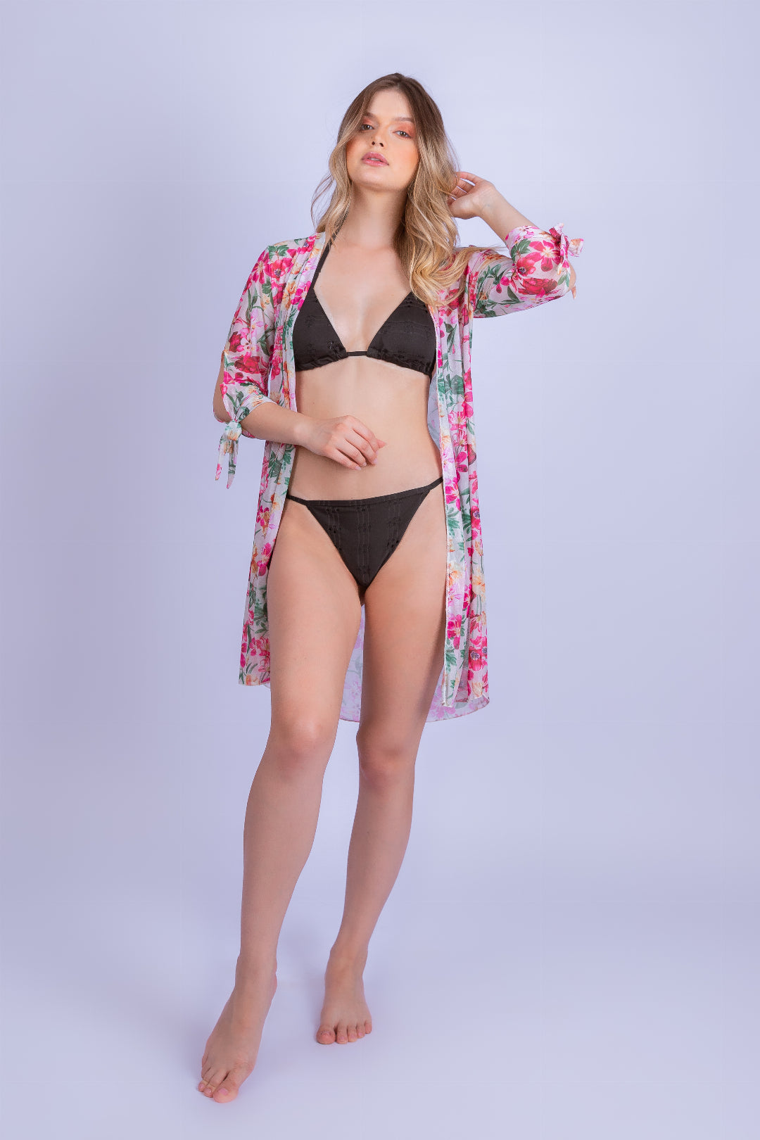 Saída de Praia em Tule Manga 3/4 - Stella Bernardi