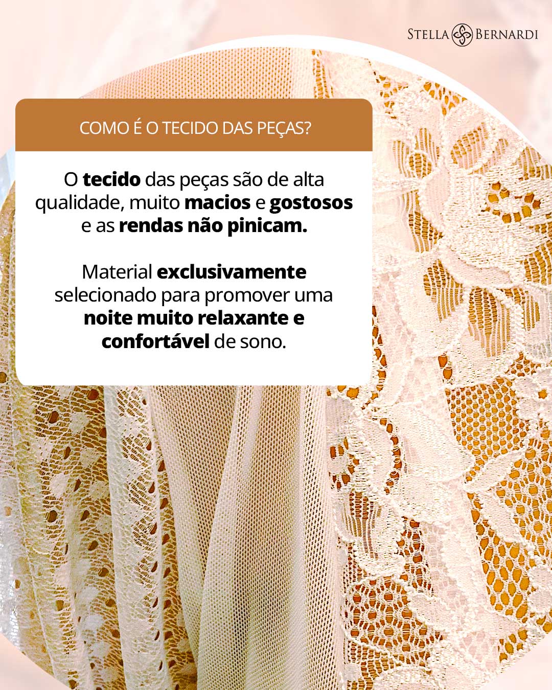Camisola de Renda Decote V em Liganete - Stella Bernardi